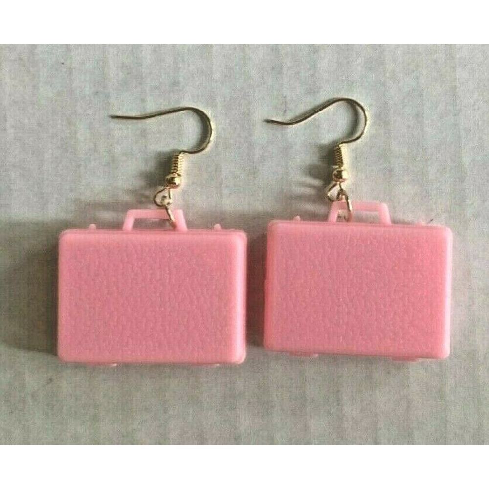 New from Vintage Mini Briefcase Pink Fun Charms Costume Jewelry C5‎